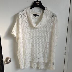 Sanctuary Anthropologie Sweater Womens XS Cream Crochet Sheer Boho